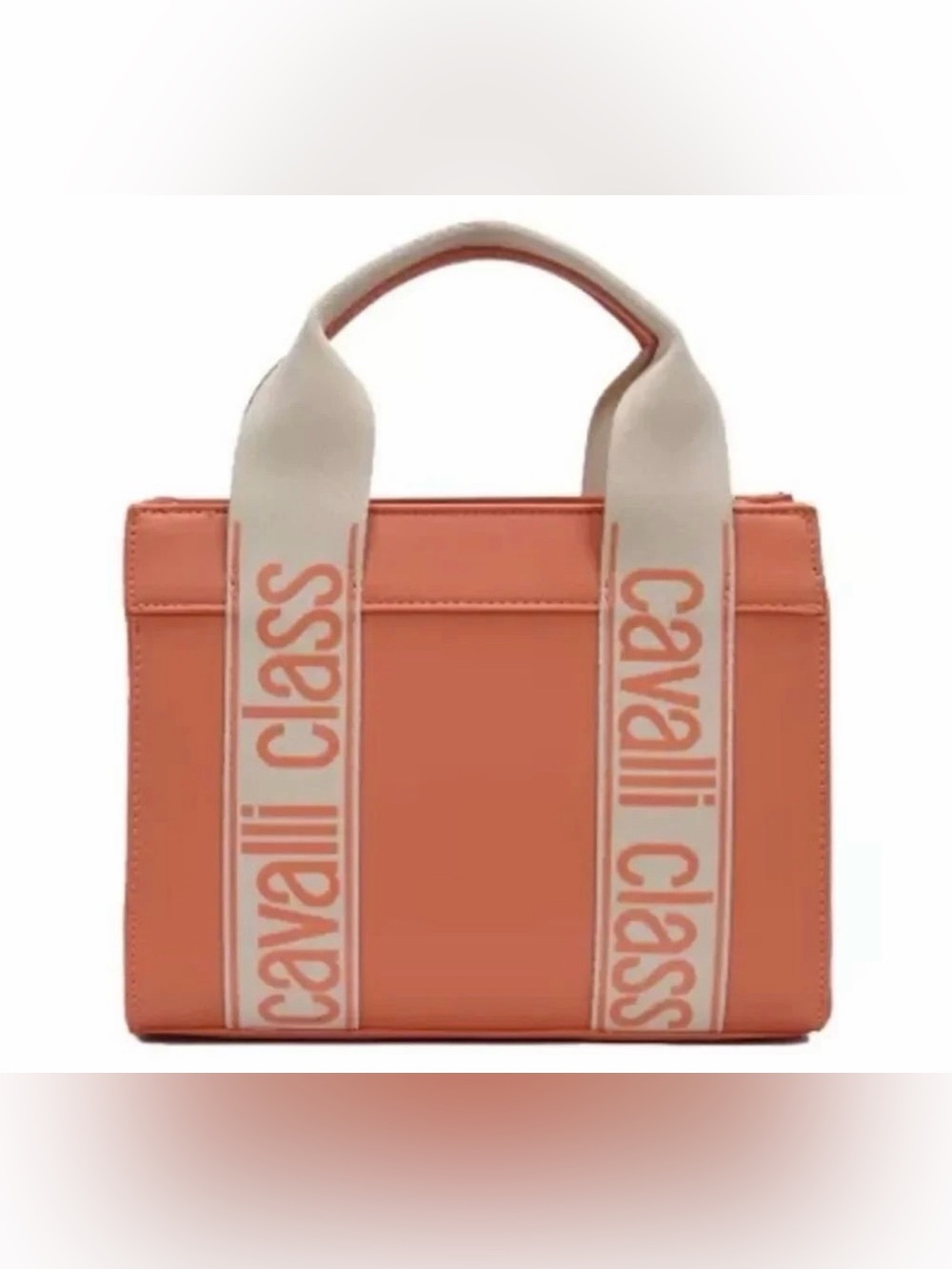 Cavalli Class Coral Tote Bag with Branded Straps